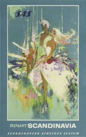 SAS Pleasant Scandinavia Airline Poster